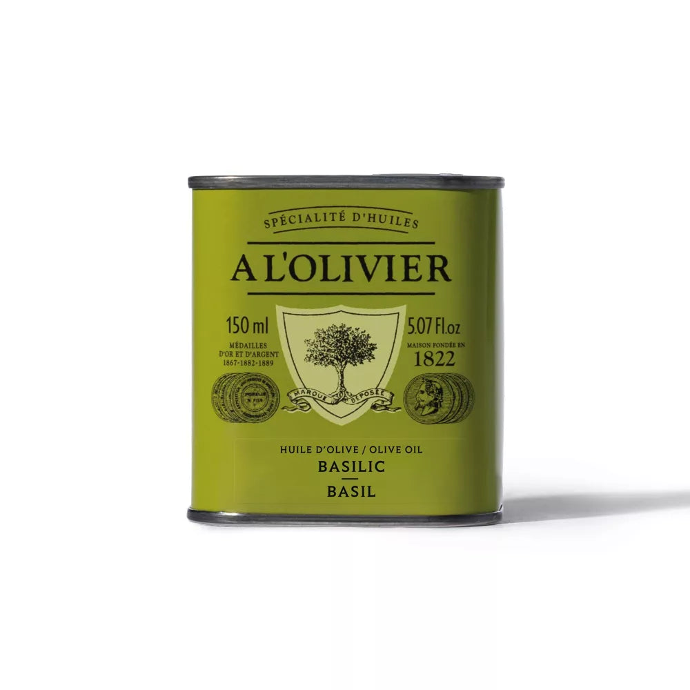 Huile d'olive au basilic