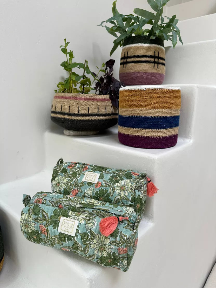 Kosmetiktasche blau-grün von Bonheur du Jour