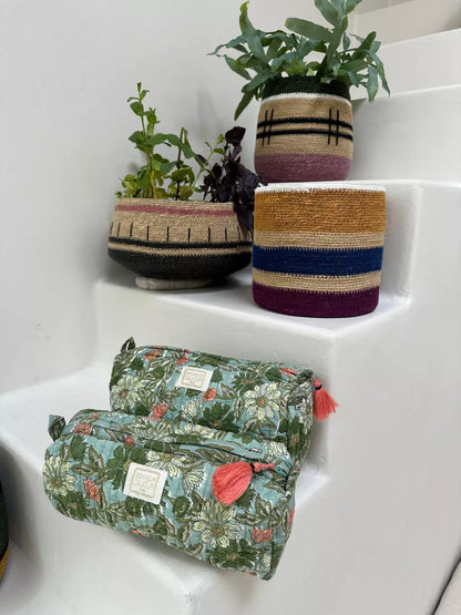 Kosmetiktasche blau-grün von Bonheur du Jour